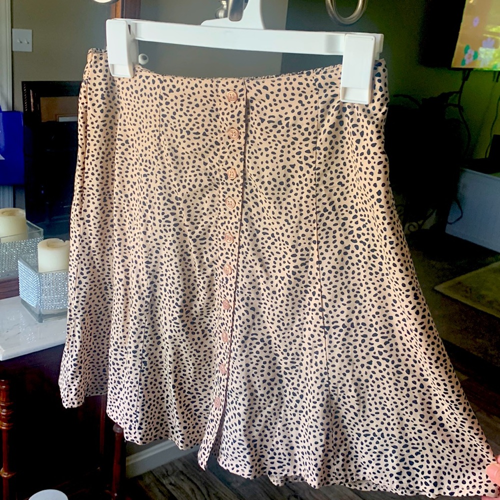 Printed mid thigh length skirt